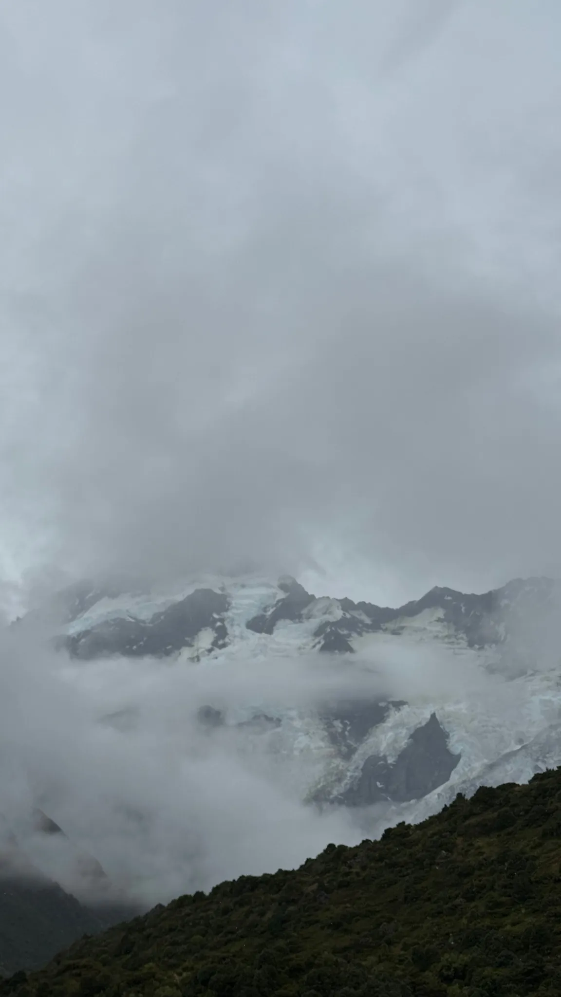 Even through the low clouds, the glacier views were worth stopping for.