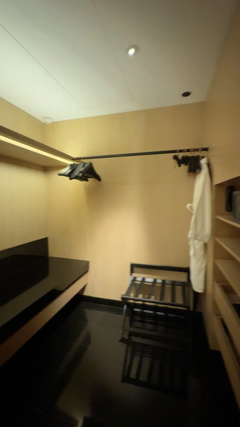 Park Suite King (current visit): a dedicated dressing and storage area.